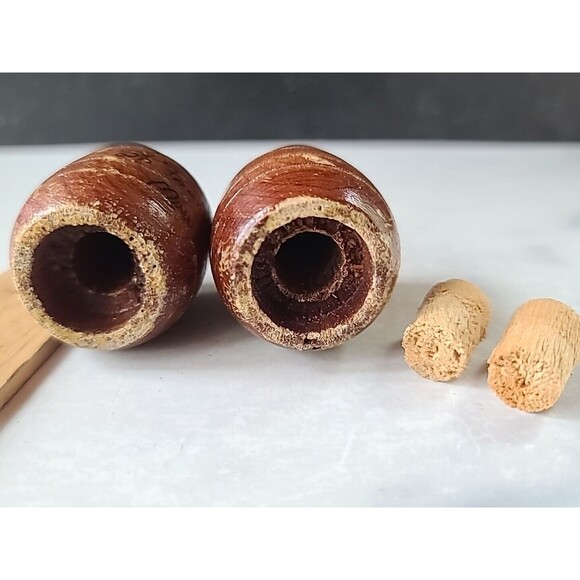 Vintage Wooden Barrel Shaped Salt And Pepper Shakers Souvenir From St. Paul... - Picture 10 of 10